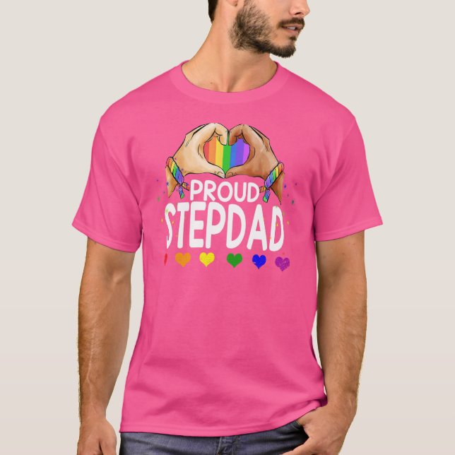 T-shirt Fière Stepdad Lgbt Drapeau Gay Lesbian Pride Parad (Devant)