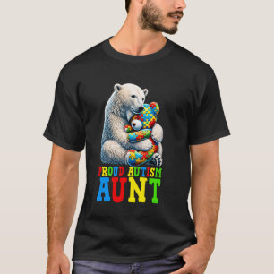 T-shirt Fière Tante Autisme Ours Sensibilisation à l'Autis