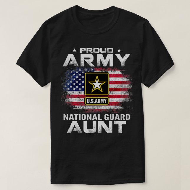 T-shirt Fière Tante de la Garde nationale de l'armée avec  (Design devant)
