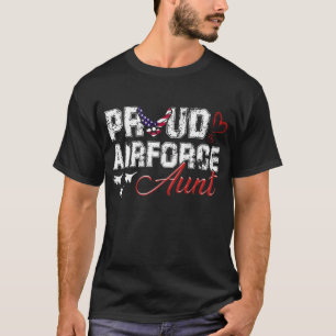 T-shirt Fière Tante de l'armée de l'air US Heart Femmes mi