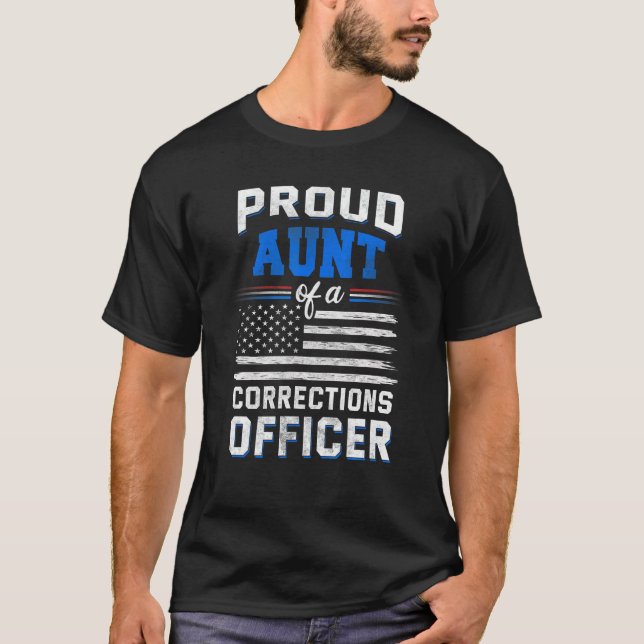 T-shirt Fière tante d'un agent correctionnel (Devant)