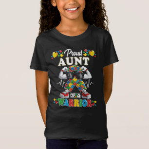 T-Shirt Fière Tante d'un guerrier Sensibilisation sur l'au