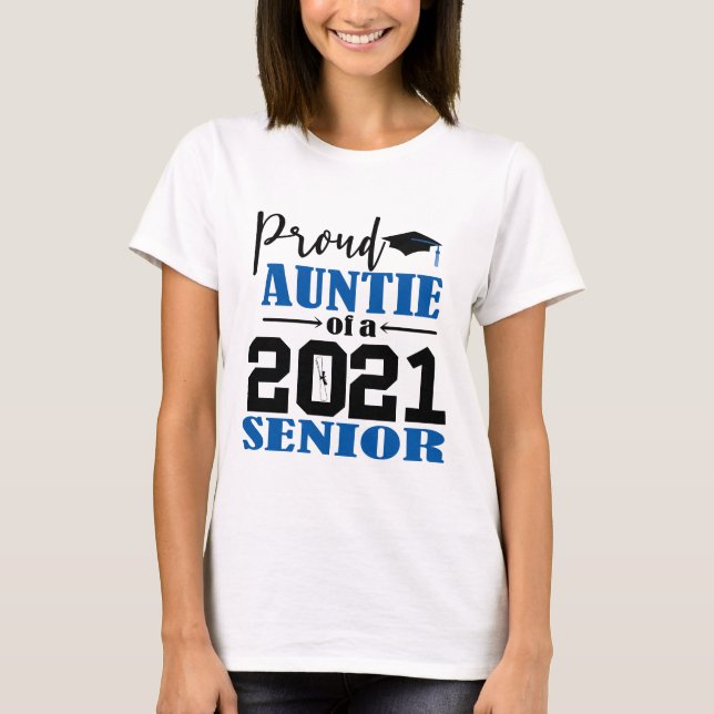 T-shirt Fière tante d'un Senior 2021 (Devant)