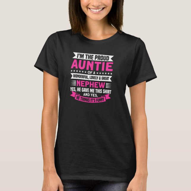 T-shirt Fière Tante D'Une Merveilleuse Tante Nephew Tante  (Devant)