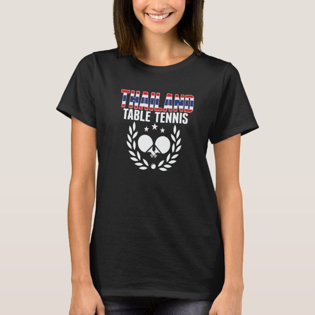 T-shirt Fière Thaïlande Tennis de Table  Support Ping Pong (Devant)
