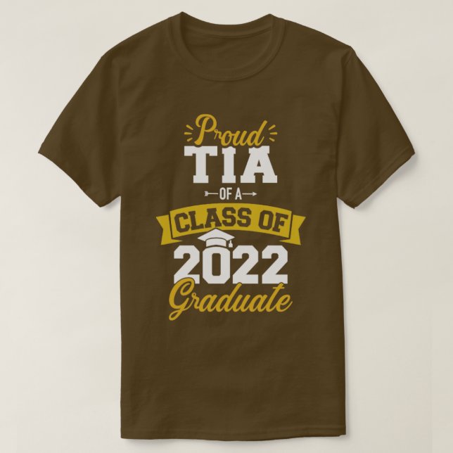 T-shirt Fière tia d'une classe de 2022 diplômé de grade su (Design devant)