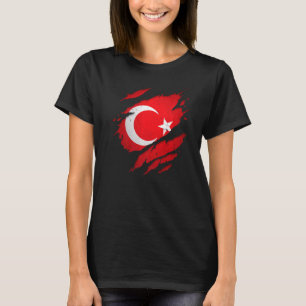 T-shirt Fière Turquie déchirée Drapeau Turquie