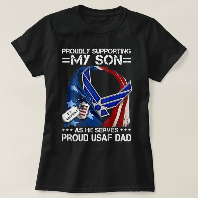 T-shirt Fière USAF Papa Air Force Graduation Papa Air Forc (Design devant)
