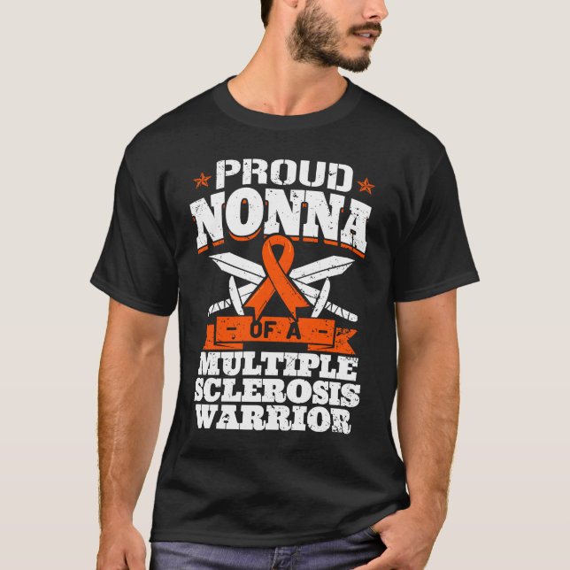 T-shirt Fière Vierge D'Un Guerrier Sclérosé Multiples MS G (Devant)