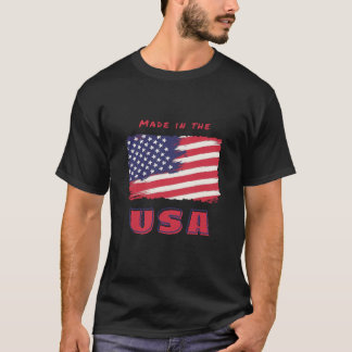 T-shirt Fièrement fait aux USA" Tee - shirt patriotique