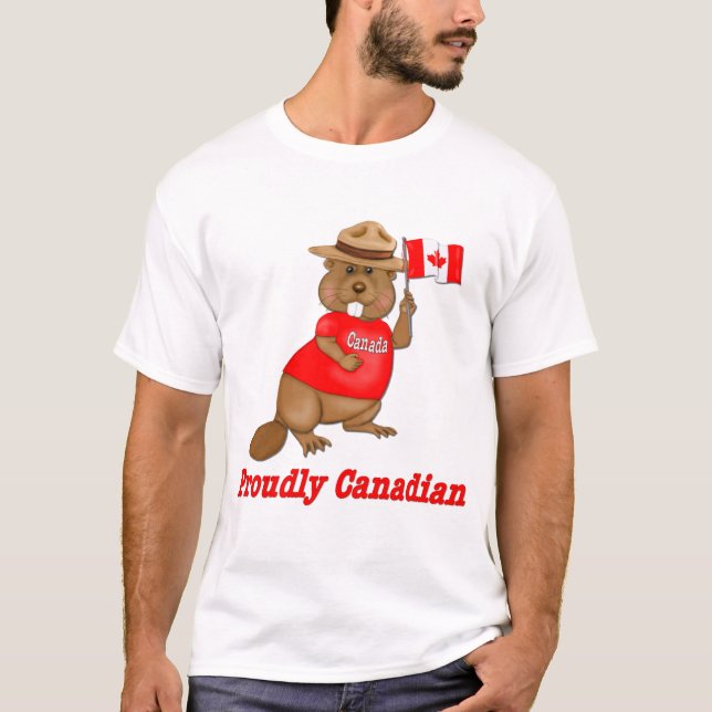 T-shirt Fièrement le castor canadien (Devant)