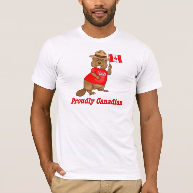 T-shirt Fièrement le castor canadien (Devant)