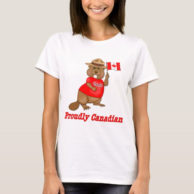 T-shirt Fièrement le castor canadien (Devant)