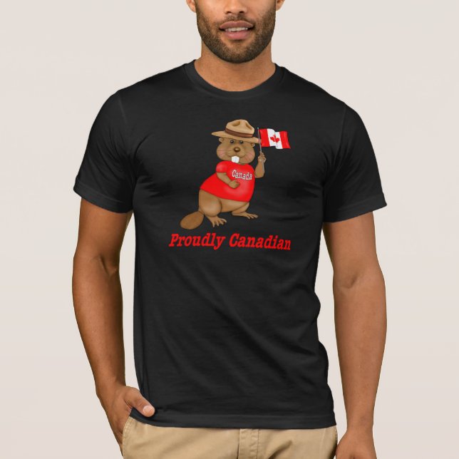 T-shirt Fièrement le castor canadien (Devant)