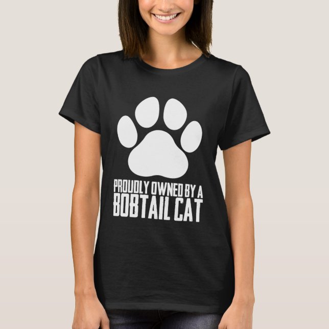 T-shirt Fièrement possédé par un chat bobtail (Devant)