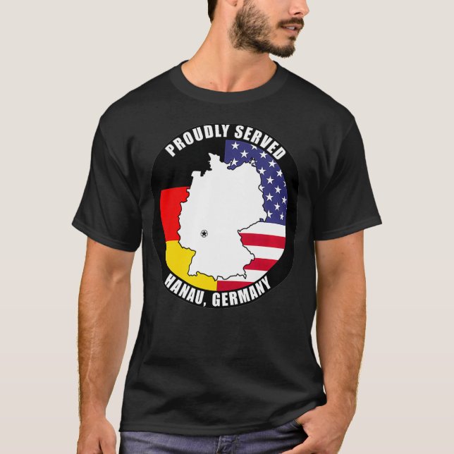 T-shirt Fièrement servi Hanau Allemagne Armée de vétéran m (Devant)