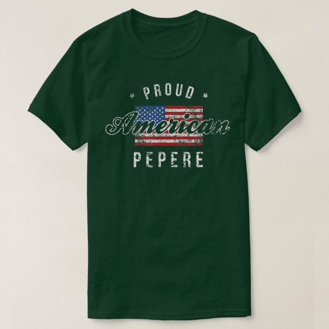 T-shirt Fiers American Pepere, 4 juillet Cadeau USA  (Design devant)