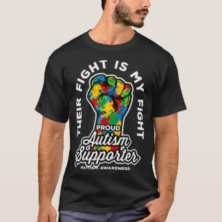 T-shirt Fiers Autistes Supporters Leur Combat Est Mon Comb