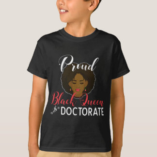 T-shirt Fiers Black Queen Doctorat Doctorat Doctorat Diplô