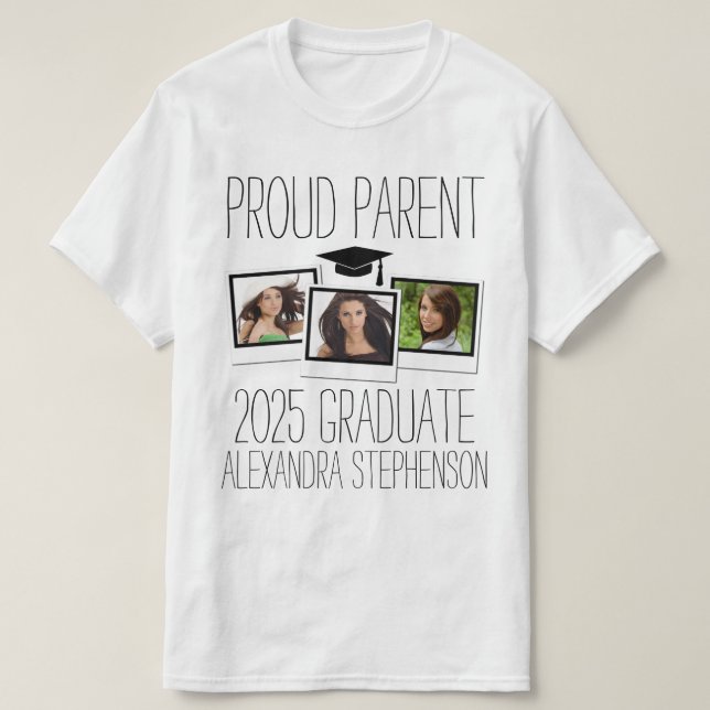 T-shirt Fiers parents 2023 Graduate Graduate Graduate Phot (Design devant)