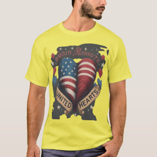 T-shirt Fiers patriotes Coeurs unis