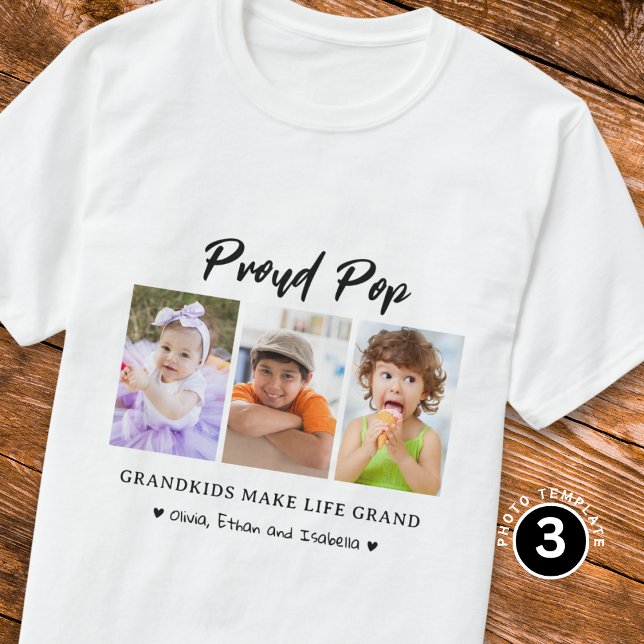T-shirt Fiers Pop Grandkids Make life Grand 3 Photo (Créateur téléchargé)