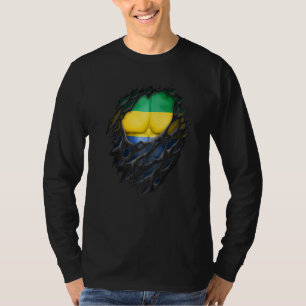 T-shirt Fiers racines gabonaises Patrimoine déchiré Drapea
