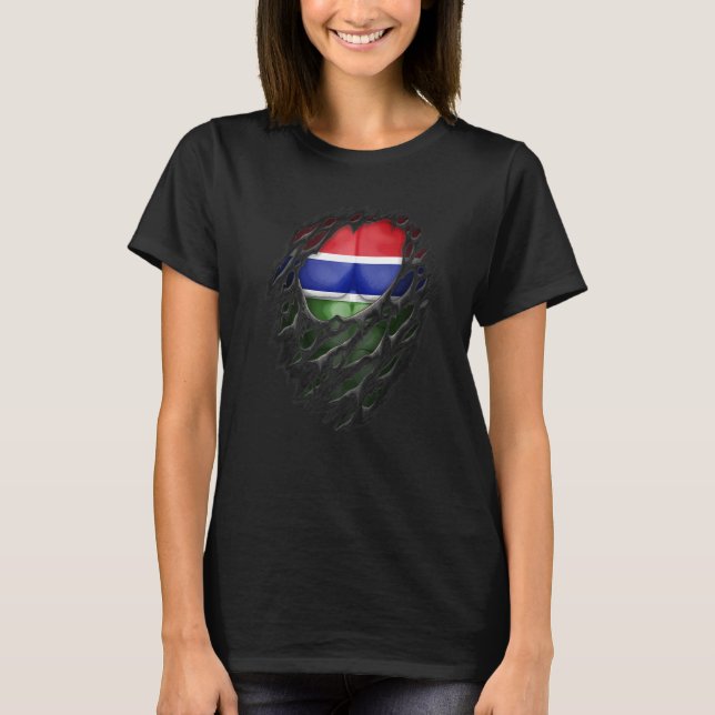 T-shirt Fiers racines gambiennes patrimoine déchiré Gambie (Devant)