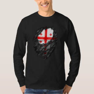 T-shirt Fiers Racines Géorgiennes Patrimoine Déchiré Déchi