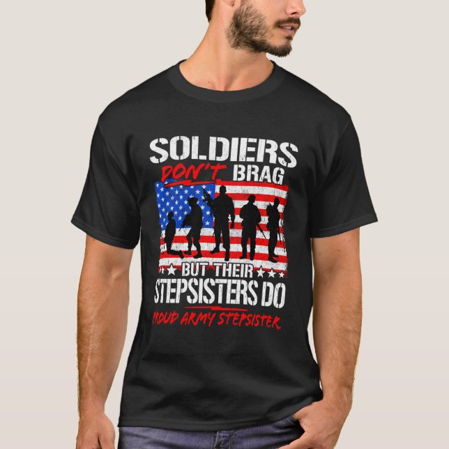 T-shirt Fiers soldats de la belle-soeur de l'armée ne braq (Devant)