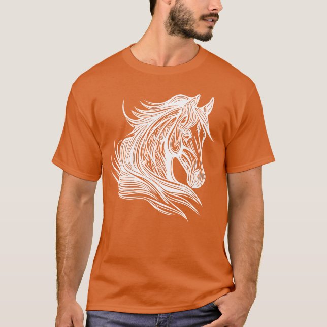 T-shirt Fiers Stallion Portrait Mane Inhe Vent Chevaux cad (Devant)