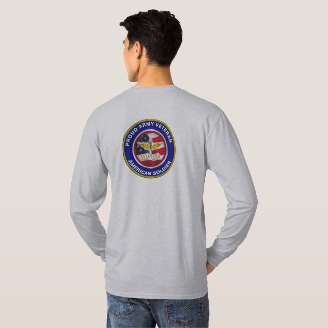 T-shirt Fiers vétéran de l'aviation de l'Armée de terre (Dos entier)