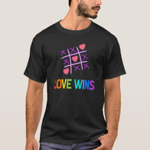 T-shirt Fierté Arc-en-ciel L'amour gagne Tic Tac Toe Lgbt 