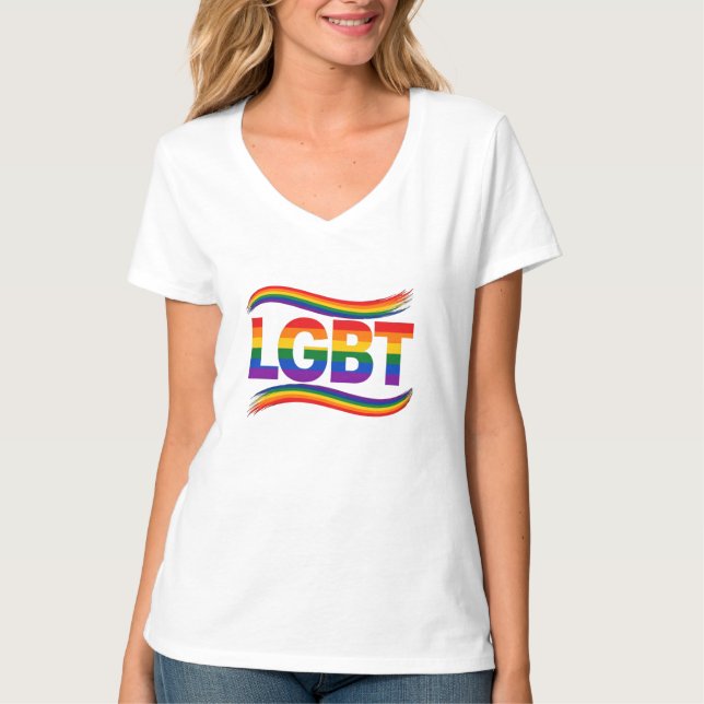 T-shirt Fierté arc-en-ciel LGBT (Devant)