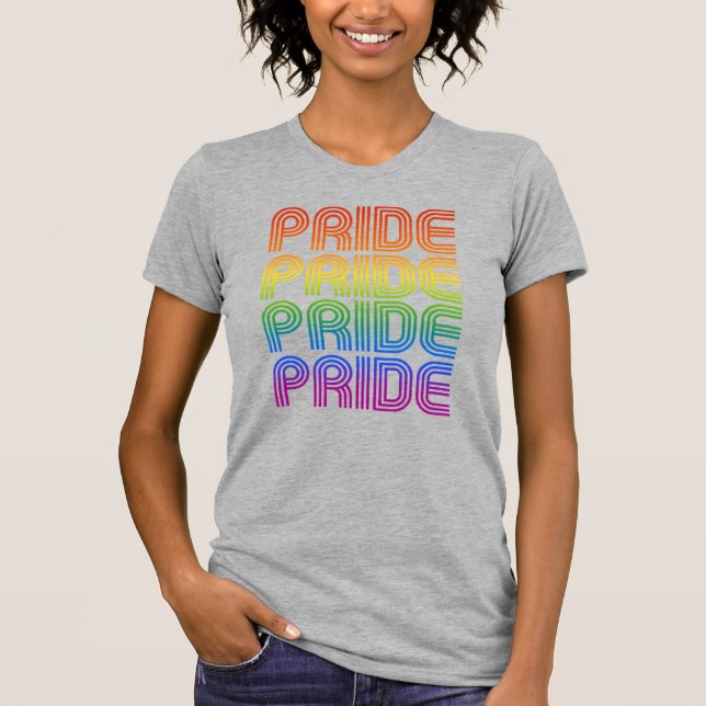 T-shirt Fierté Arc-en-ciel Rétro (Devant)
