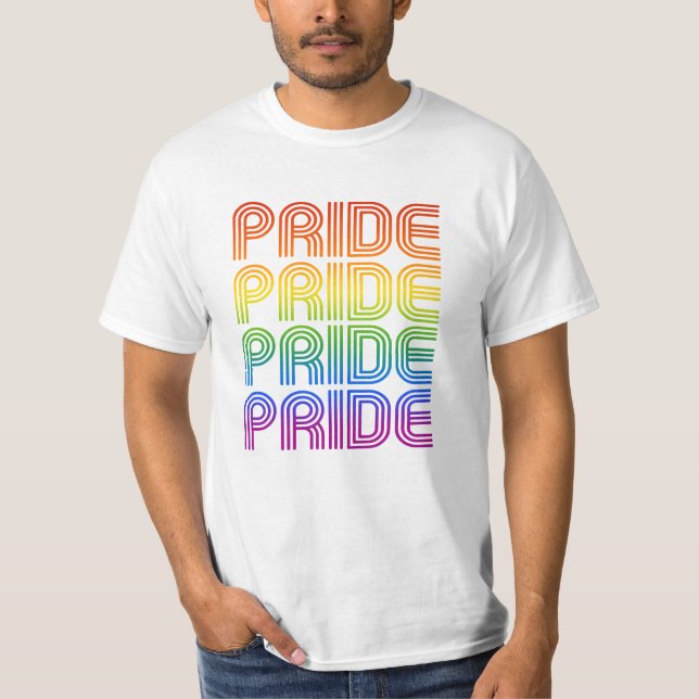 T-shirt Fierté Arc-en-ciel Rétro (Devant)