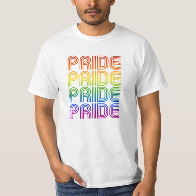 T-shirt Fierté Arc-en-ciel Rétro (Devant)