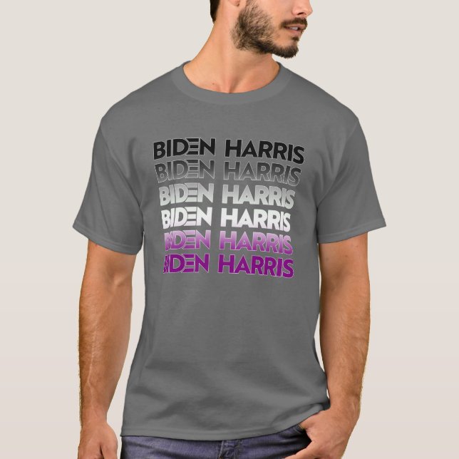 T-Shirt Fierté Asexuée Biden Harris (Devant)