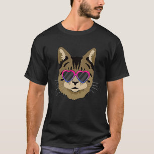 T-shirt Fierté Bi Mignon Chat Chaton Lunettes LGBTQ Bisexu