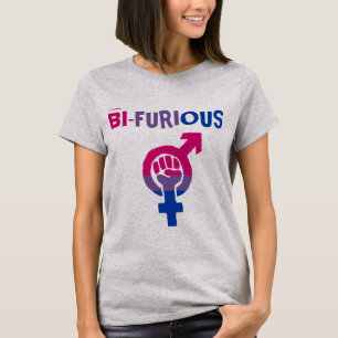 T-shirt Fierté bisexuelle de la puissance BI-FURIOUS LGBT