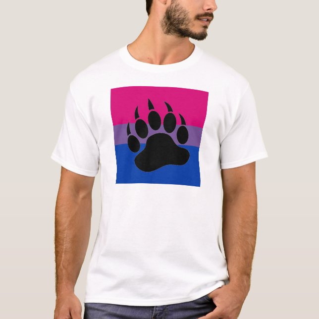 T-shirt Fierté bisexuelle d'ours (Devant)