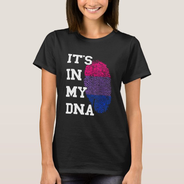 T-shirt Fierté bisexuelle empreinte ADN drapeau bisexuel B (Devant)