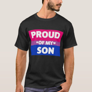 T-shirt Fierté Bisexuelle Fier De Mon Fils Maman Mon Pèr