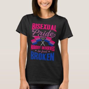 T-shirt Fierté bisexuelle Personne ne mérite de se sentir