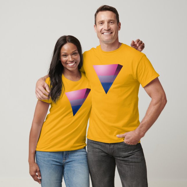 T-SHIRT FIERTÉ BISEXUELLE TRIANGLE 3D (Unisexe)