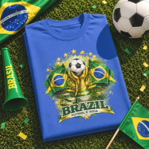 T-shirt Fierté brésilienne Football Brasil Soccer Fan