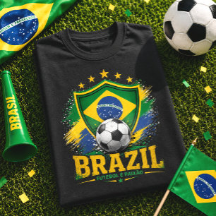T-shirt Fierté brésilienne Football Brasil Soccer Fan