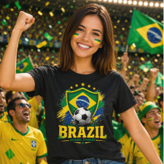 T-shirt Fierté brésilienne Supporter de football brésilien