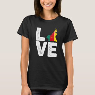 T-shirt Fierté camerounaise Amour Cameroun Drapeau Carte N