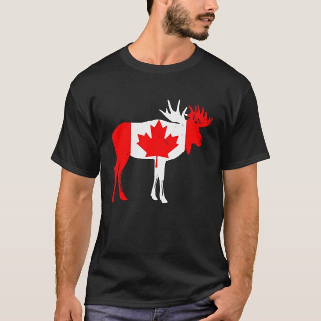 T-shirt Fierté canadienne de l'orignal du Canada (Devant)
